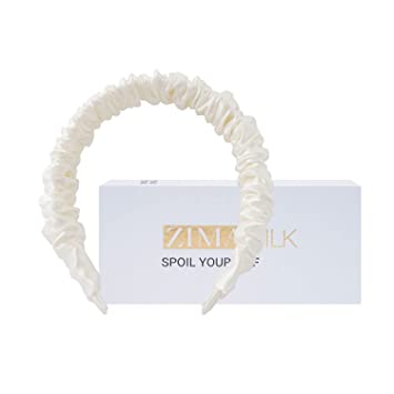 Photo 1 of ZIMASILK 22 Momme Mulberry Silk Headband for Women,Solid Color Non-slip 100% Hairband Hair Accessories for Women and Girls?1pc?ivory white?
