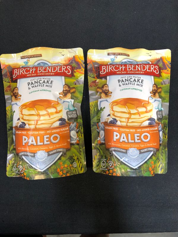 Photo 2 of Paleo Pancake & Waffle Mix by Birch Benders, Low-Carb, High Protein, High Fiber, Gluten-free, Low Glycemic, Prebiotic, Keto-Friendly, 12 oz (Pack of 2)
EXP 08/22/22