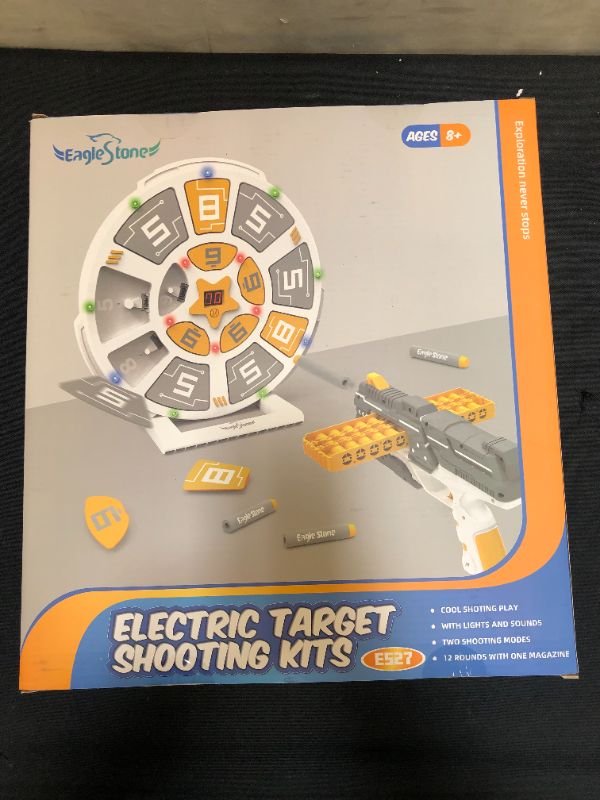 Photo 3 of Eaglestone Shooting Games Toys for Boys,Compatible with Nerf Gun,LCD Digital Electronic Scoring Targets with 2 Auto Reset Modes,LED Lights & Sound,Foam Darts 40 pcs,STEM Toys Gift Ideas for Kid Age 8+
