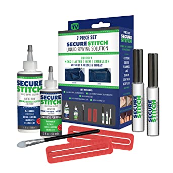 Photo 1 of Secure Stitch Liquid Sewing Solution Kit! Fabric Glue That Quickly Mends, Alters, Hems & Embellishes Without a Needle and Thread! Includes: 4oz.Fabric Solution & 2oz All Fabric Solution
2 PACK