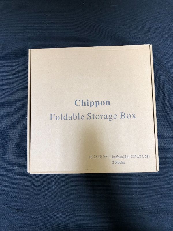 Photo 2 of Chippon Storage Cubes, Fabric Cube Organizer with Handle, Foldable Cube Bins for Cloth or Accessory Storage, 11x11x11" , Set of 2, Grey
