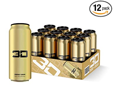 Photo 1 of 3D Sugar-Free Energy Drink, Pre-Workout Performance, Gold, 16 oz Cans (Pack of 12)
BEST BY 06.15.2023