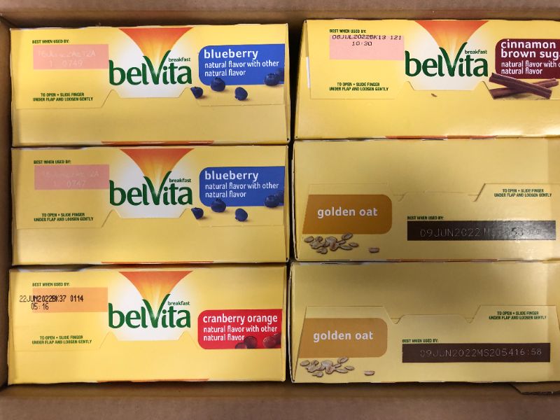 Photo 2 of belVita Breakfast Biscuits Variety Pack, 4 Flavors, 6 Boxes of 5 Packs (4 Biscuits Per Pack)
exp jun 09 2022