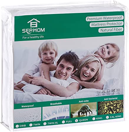 Photo 1 of California King Waterproof Mattress Protector - Premium Microfiber Breathable Fits 8-21 Inch Ultra Soft Noiseless Mattress Pad Cover
