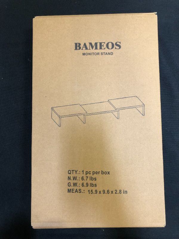 Photo 1 of BAMEOS DUAL MONITOR STAND LAPTOP 8 PRINTER LIGHT WOOD