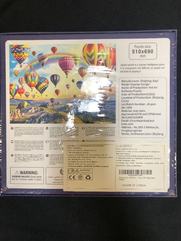 Photo 3 of STEVENTOYS 1000 PIECE PUZZLE 510X690 HOT AIR BALLOON