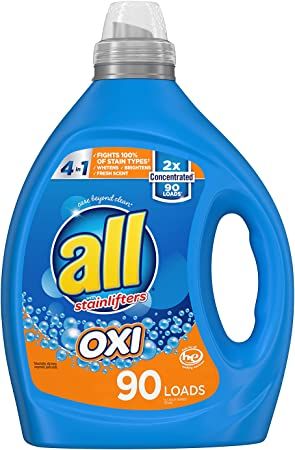 Photo 1 of all Laundry Detergent Liquid, Fights Tough Stains with OXI Power, High Efficiency Compatible, 2X Concentrated, 90 Loads
