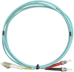 Photo 1 of Monoprice OM3 Fiber Optic Cable - 2 Meters, LC/UPC-ST/UPC, Multi Mode, Duplex, 50/125 Type, 2.0mm, OFNR
