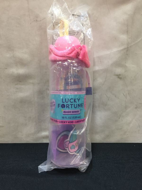 Photo 2 of WowWee Lucky Fortune Magic Series - Reusable Water Bottle, Stickers, Lucky Bracelet, & Scrunchy - Lucky H2O Water Bottle for Teens
