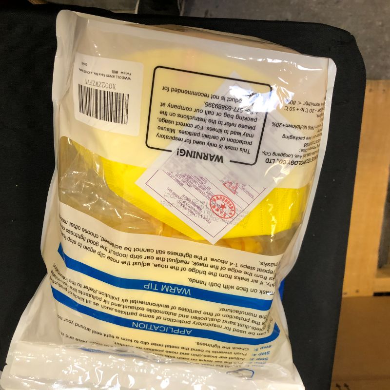 Photo 1 of 50pcs KN95 Face Mask Yellow
