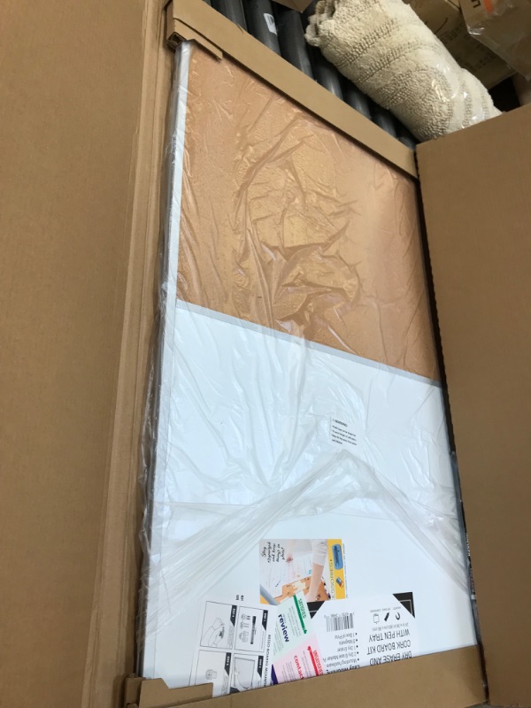 Photo 1 of Vision Board 2023: 24" x 36" Magnetic Cork Board and Dry Erase Board Combo, Half White Board Corkboard Combination, Memo Bulletin Tack Boards | Mount on Office Wall w/ Markers, Eraser, Magnets, Pins 36" x 24"