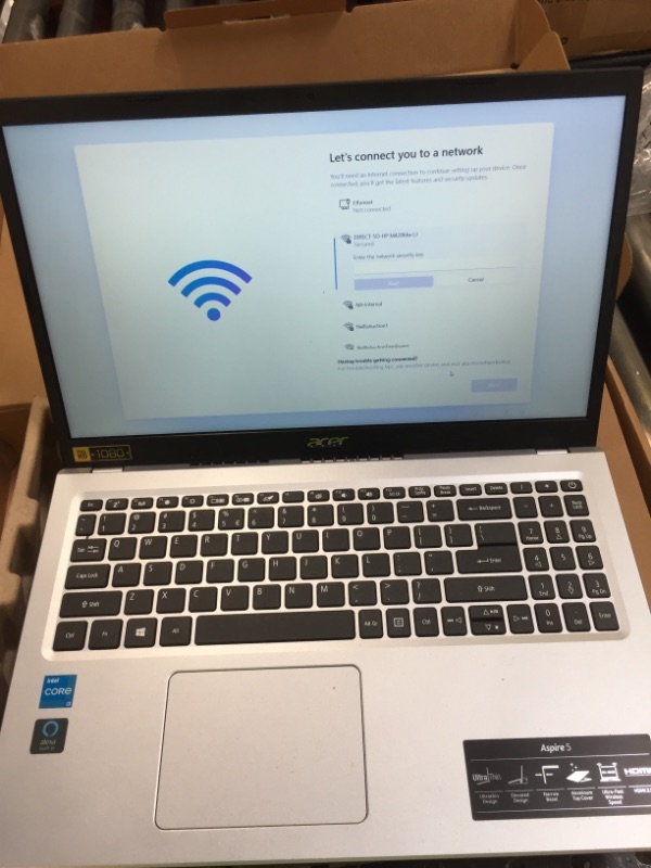 Photo 2 of Acer Aspire 5 Slim Laptop, 15.6 inches Full HD IPS Display, AMD Ryzen 3 3200U, Vega 3 Graphics, 4GB DDR4, 128GB SSD, Backlit Keyboard, Windows 10 in S Mode, A515-43-R19L, Silver
