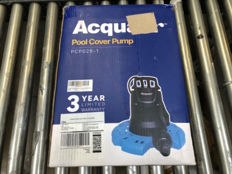 Photo 2 of Acquaer 1/4 HP Automatic Swimming Pool Cover Pump, 115 V Submersible Pump with 3/4” Check Valve Adapter & 25ft Power Cord, 2250 GPH Water Removal for Pool, Hot Tubs, Rooftops, Water Beds and more