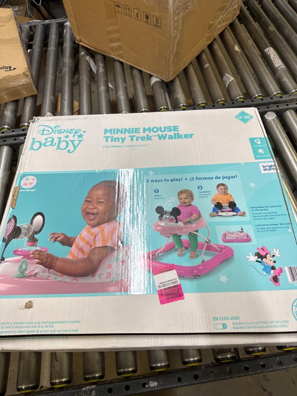 Photo 3 of Disney Baby Minnie Mouse 2-in-1 Forever Besties Baby Walker - Easy Fold Frame and Removable Toy Station, Age 6 Months+ Minnie Forever Besties