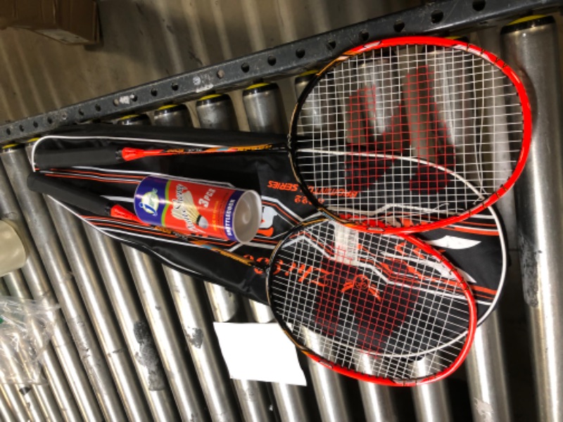 Photo 3 of Fostoy Badminton Racquet Racket Set-Professional Carbon Fiber With 3 Shuttlecocks 