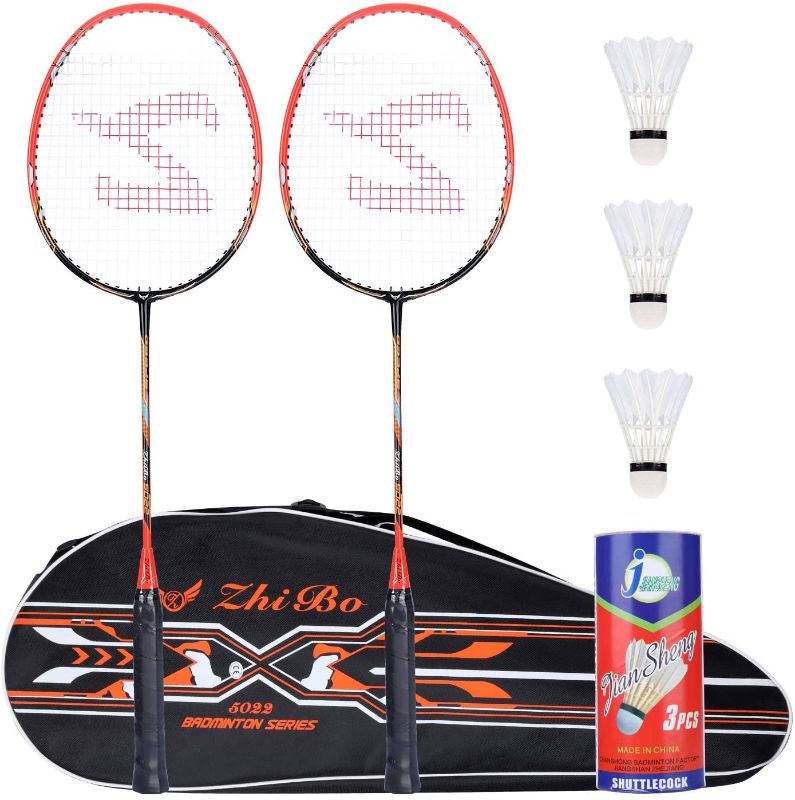 Photo 1 of Fostoy Badminton Racquet Racket Set-Professional Carbon Fiber With 3 Shuttlecocks 