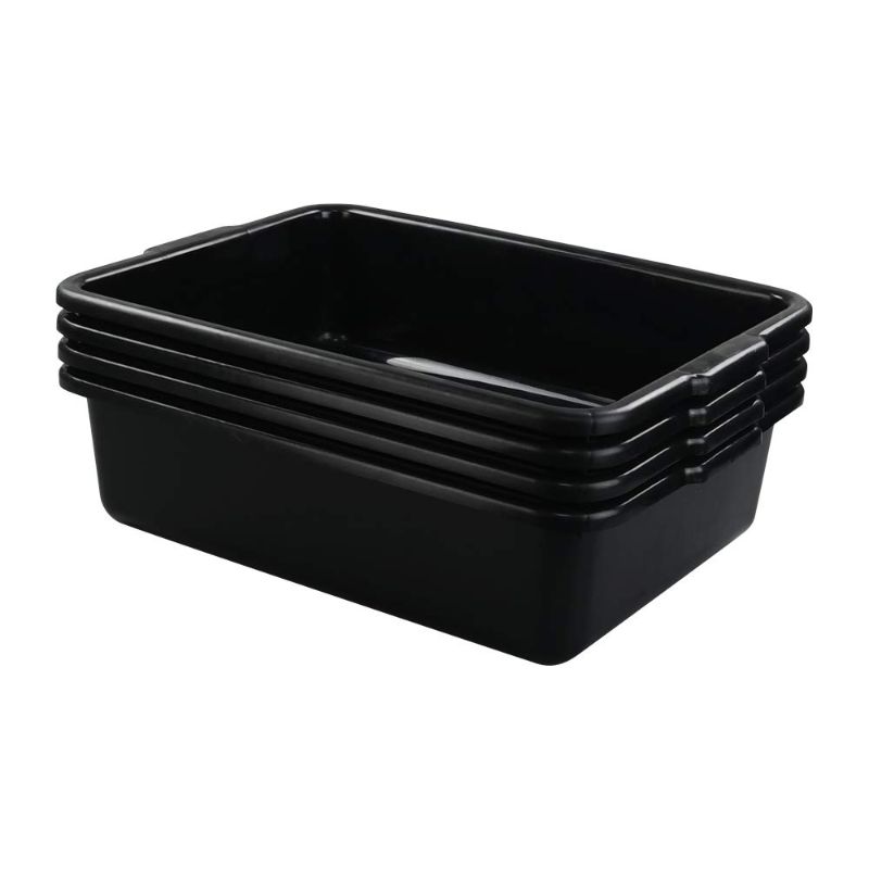 Photo 1 of 14" x 10.5" Black Hard Plastic Containers 5 Pack 