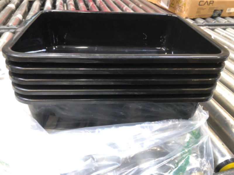 Photo 1 of 14" x 10.5" Black Hard Plastic Containers 5 Pack 