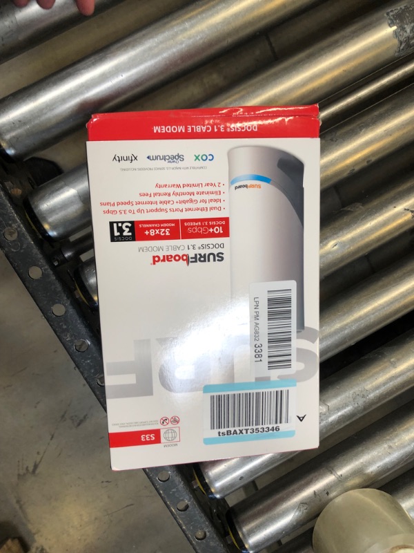 Photo 1 of ARRIS Surfboard S33 DOCSIS 3.1 Multi-Gigabit Cable Modem | Approved for Comcast Xfinity, Cox, Spectrum & More | 1 & 2.5 Gbps Ports | 2.5 Gbps Max Internet Speeds | 4 OFDM Channels | 2 Year Warranty DOCSIS 3.1 Modem Only Router System