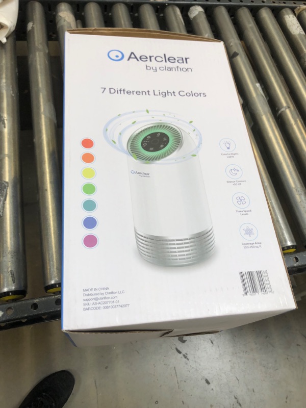 Photo 2 of Clarifion AerClear - Air Purifier for Home, 3-Stage Filtration System with HEPA Filter, Ionize and Clean Air Office Bedroom, Helps With Dust, Pets, Smoke, Pollen, 7 Night Light Mode, Low Noise