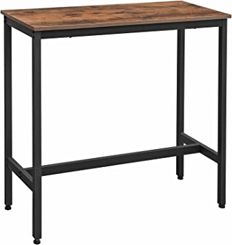 Photo 1 of  Bar Table, Narrow Long Bar Table, Kitchen Dining Table, High Pub Table, Sturdy Metal Frame, Industrial Design, Rustic Brown and Black