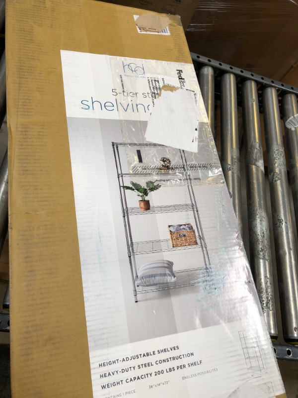 Photo 2 of 5-Tier Chrome Heavy-Duty Adjustable Shelving Unit with 200-lb