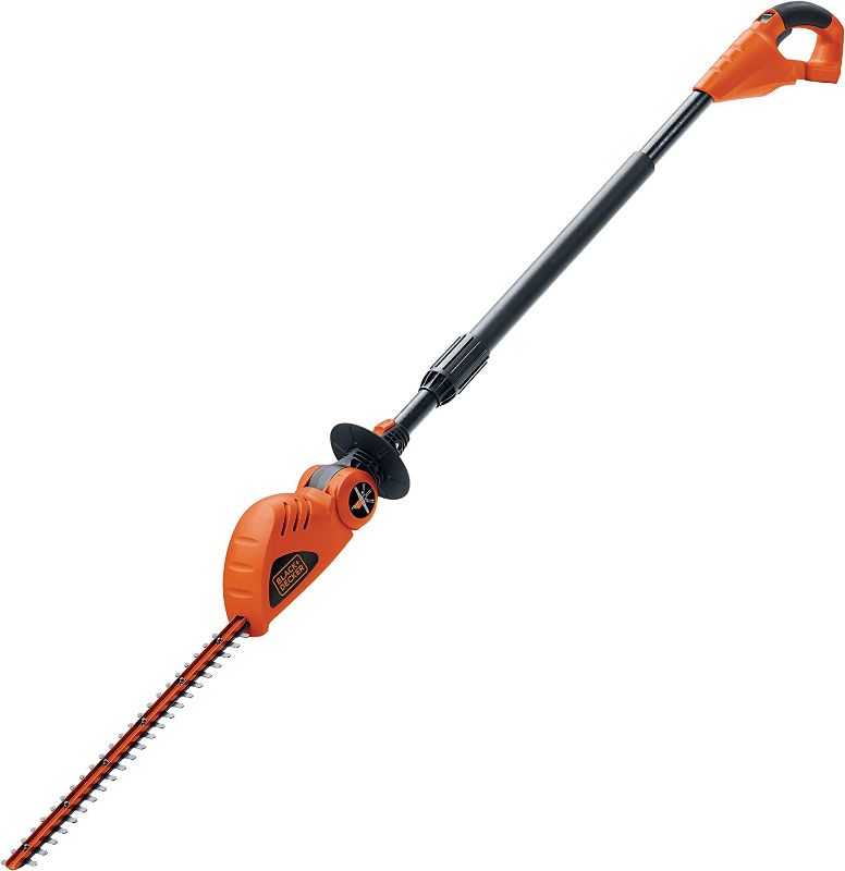 Photo 1 of BLACK+DECKER 20V MAX* POWERCONNECT 18 in. Cordless Pole Hedge Trimmer, Tool Only (LPHT120B)
