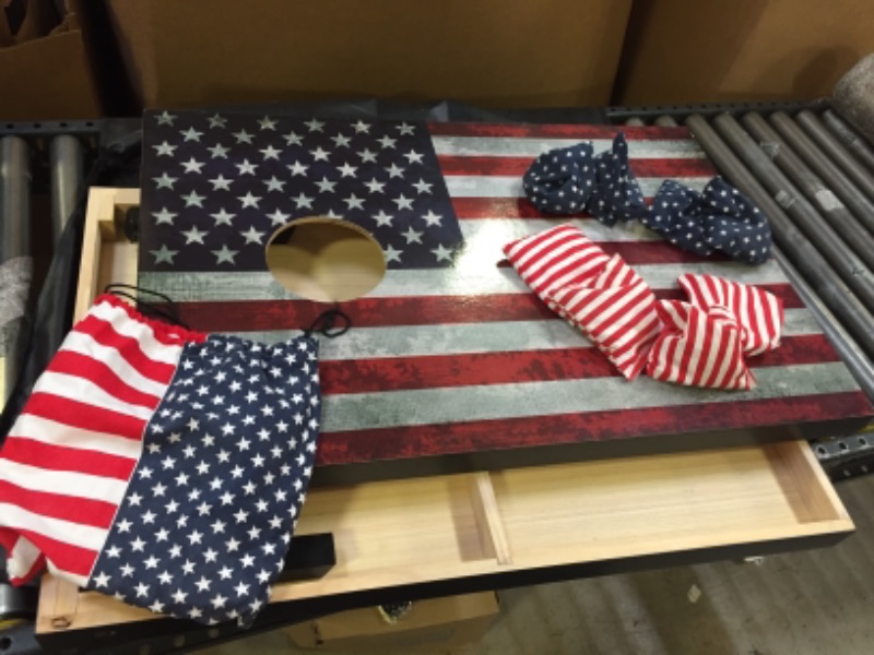 Photo 1 of 2X3 AMERICAN FLAG CORNHOLE SET  WITH STARS AND STRIPES BEAN BAGS