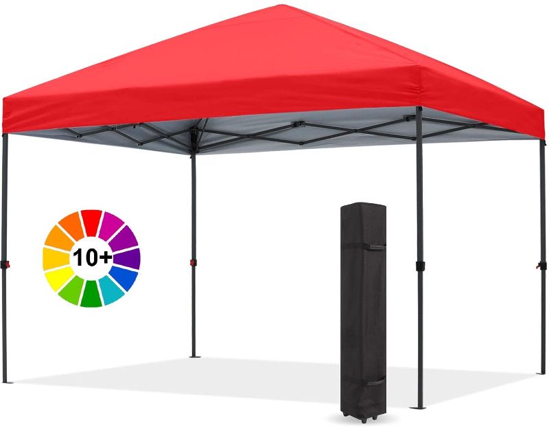Photo 1 of ABCCANOPY Durable Easy Pop up Canopy Tent 10x10, Red ( USED ITEM )
