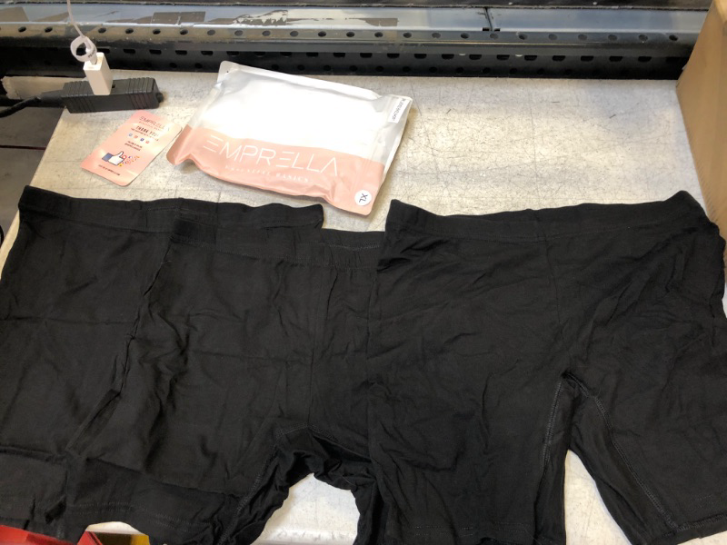 Photo 2 of Emprella Slip Shorts | 3-Pack Black Bike Shorts | Cotton Spandex Stretch Boyshorts for Yoga SIZE XL 
