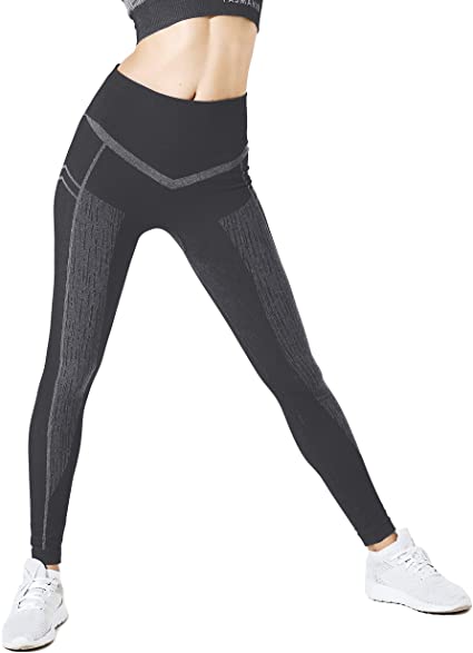 Photo 1 of FASMAVIE Women's Seamless Stretchy High Waist Leggings Tummy Control Non-See-Through Sports Pants Soft Polyamide Fabric SIZE M 
