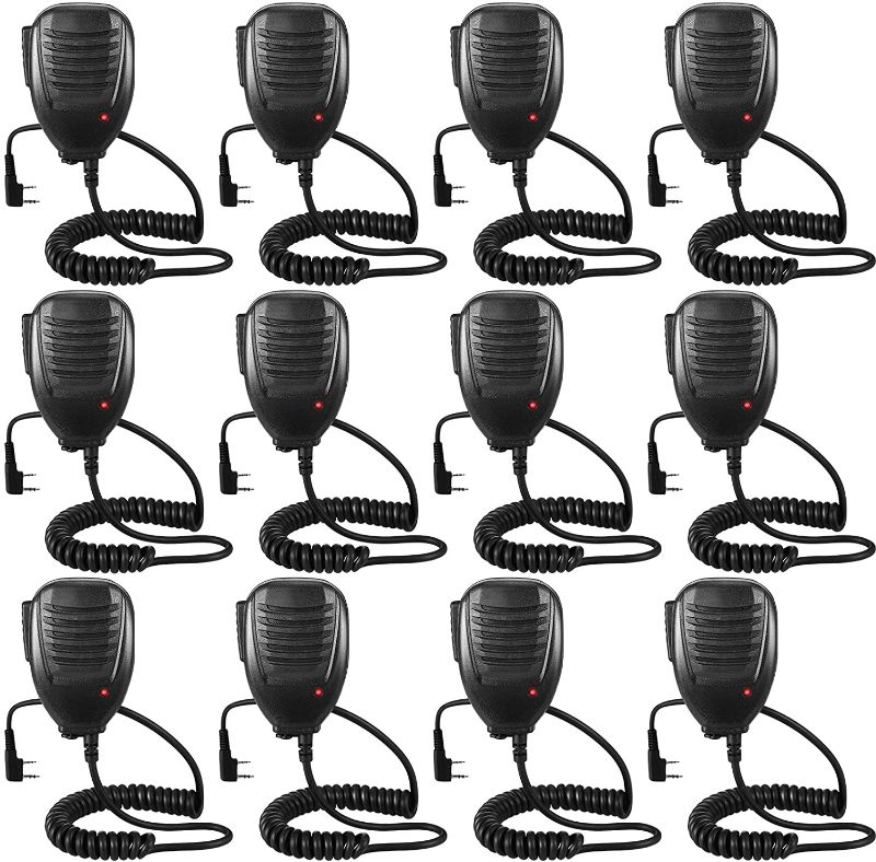 Photo 1 of Macarrie 16 Pcs Walkie Talkies Speaker Mic 2 Pin Shoulder Speaker Radio Mic for Compatible with BF-F8HP UV-5R BF-888S Retevis RT21 RT22 H-777 RT68 RT27 RT1 Arcshell AR-5 Two Way Radios
