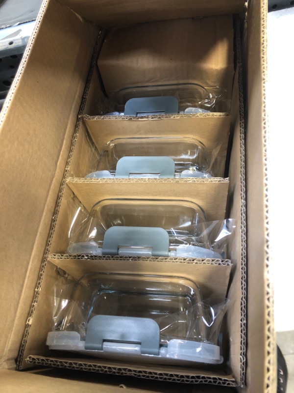 Photo 3 of [5-Pack,36 Oz]Glass Meal Prep Containers 2 Compartments Portion Control with Upgraded Snap Locking Lids Glass Food Storage Containers, Microwave, Oven, Freezer and Dishwasher (4.5 Cups) Gray