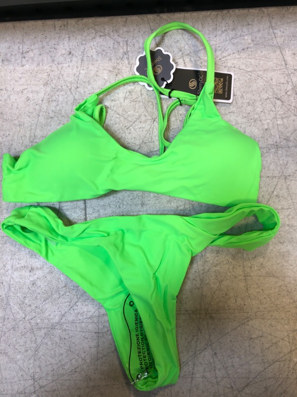 Photo 1 of NEON GREEN 2 PIECE SWIMSUIT SIZE S