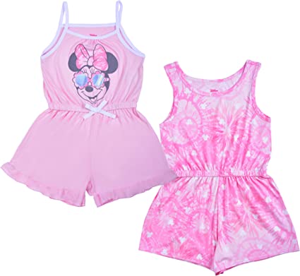 Photo 1 of Disney Minnie Mouse Girls’ 2 Pack Romper for Infant, Toddler and Little Kids – Pink 3T
