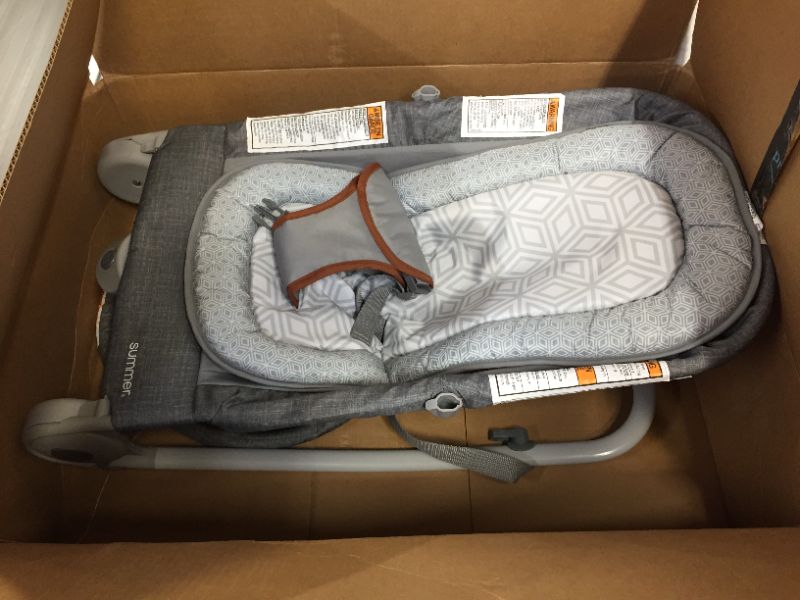 Photo 3 of Summer 2-in-1 Bouncer & Rocker Duo (Heather Gray) Convenient and Portable Rocker and Bouncer for Babies Includes Soft Toys and Soothing Vibrations
