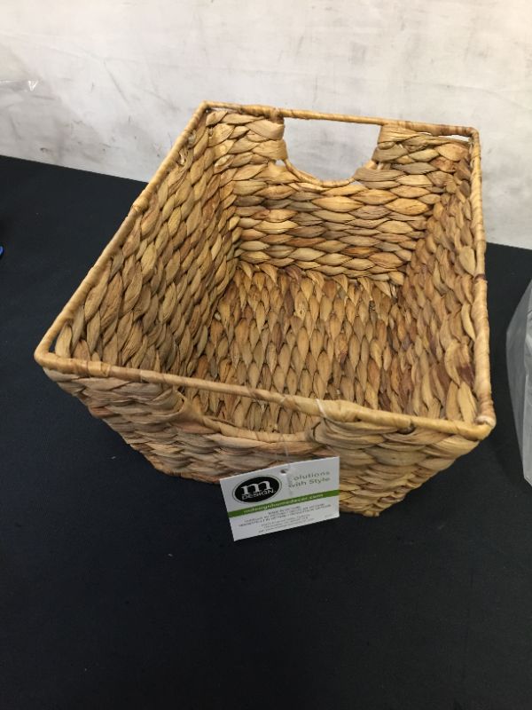 Photo 1 of  M DESIGN BASKET TRAY WOVEN STORAGE BIN HOME DECOR 12" X 9" X 6"H