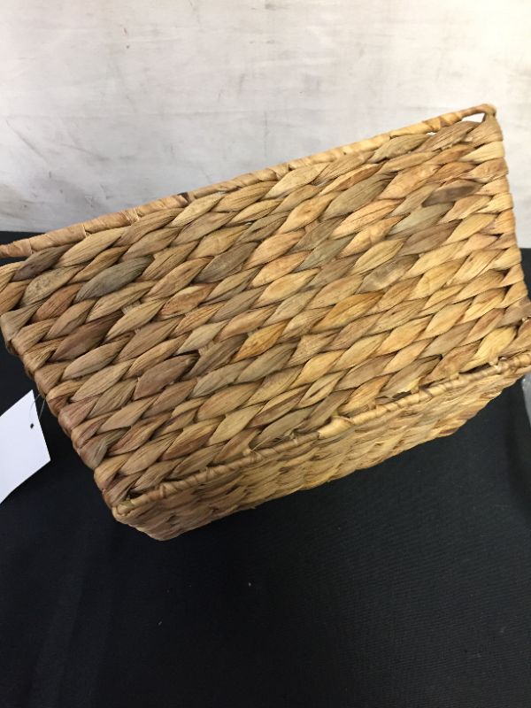 Photo 2 of  M DESIGN BASKET TRAY WOVEN STORAGE BIN HOME DECOR 12" X 9" X 6"H