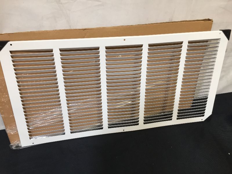 Photo 3 of 26"w X 12"h Steel Return Air Grilles - Sidewall and Ceiling - HVAC Duct Cover - White [Outer Dimensions: 27.75"w X 13.75"h]
