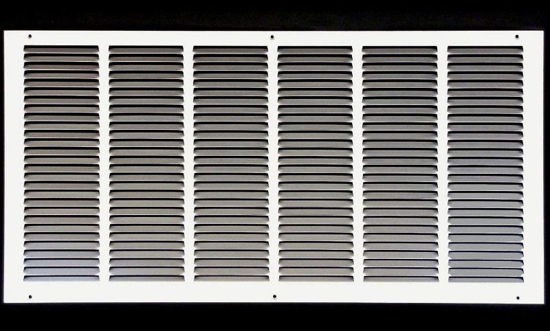 Photo 1 of 26"w X 12"h Steel Return Air Grilles - Sidewall and Ceiling - HVAC Duct Cover - White [Outer Dimensions: 27.75"w X 13.75"h]
