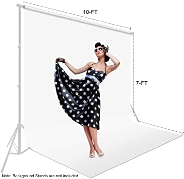 Photo 1 of 7 x 10 FT White Backdrop Background for Photography, Professional Pure White Screen for Photoshoot
