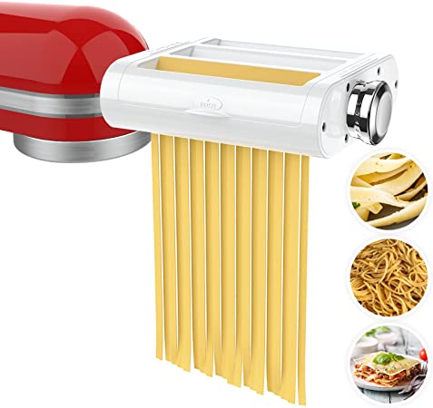 Photo 1 of Antree Pasta Maker Attachment 3 in 1 Set for KitchenAid Stand Mixers Included Pasta Sheet Roller, Spaghetti Cutter, Fettuccine Cutter Maker Accessories and Cleaning Brush---- UNABLE TO FULLY TEST 
