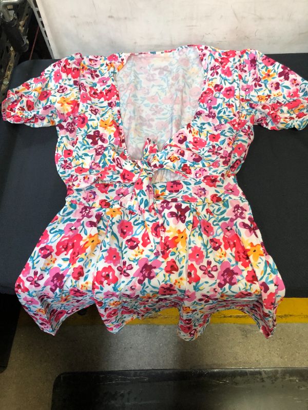 Photo 1 of WOMENS FLORAL SHORT SLEEVE DRESS MULTICOLOR
MEDIUM