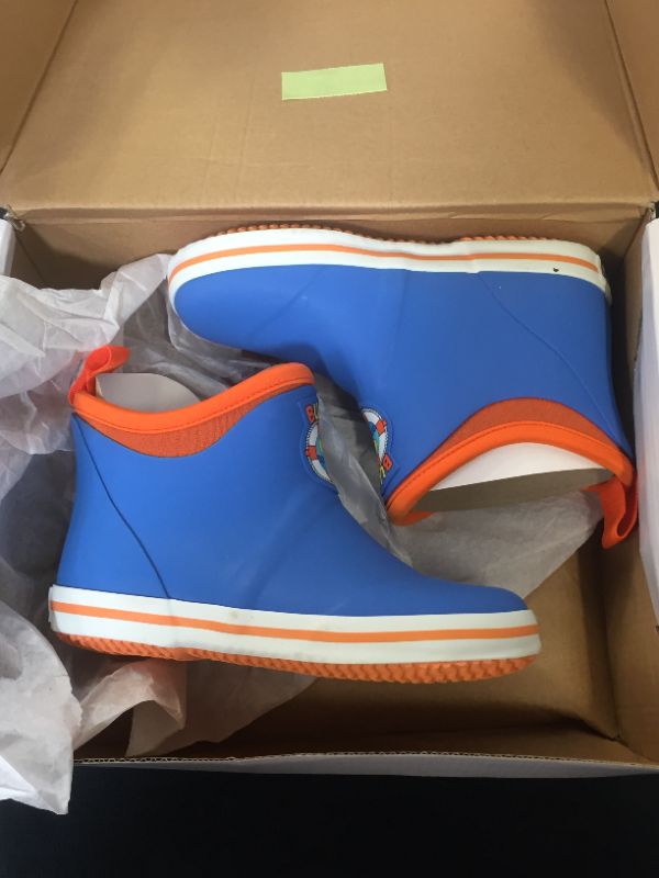 Photo 2 of BUOY BOOTS KIDS ANKLE BOOTS BLUE/ORANGE 
SIZE 1