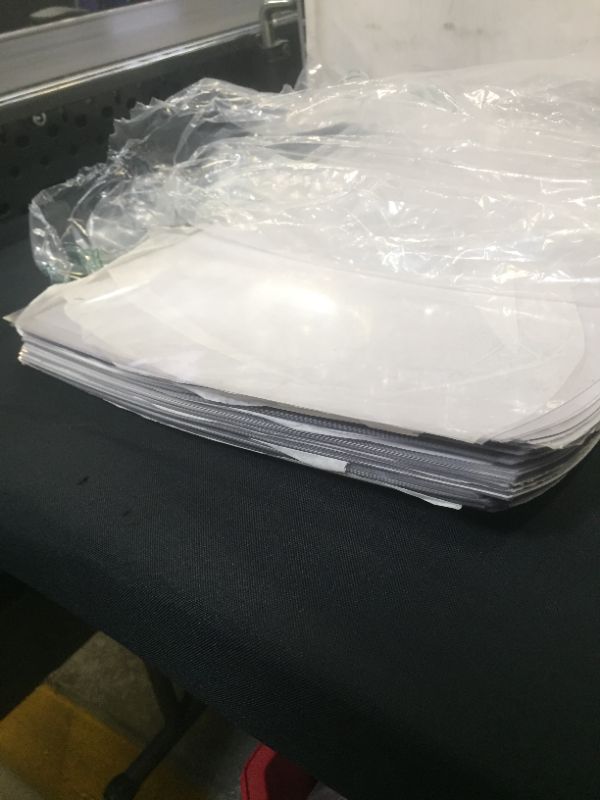 Photo 2 of 12W X 17L CLEAR PLASTIC SHEETS (QUANTITY UNKNOWN)