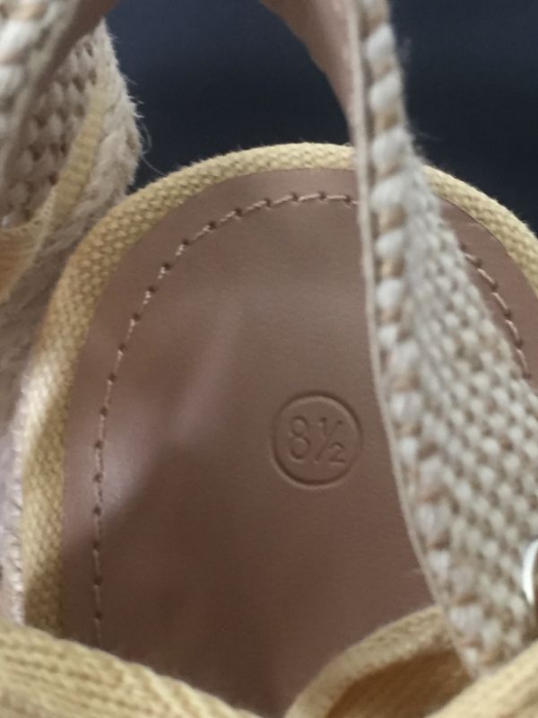 Photo 1 of Ermonn Womens Espadrilles Wedge Sandals Platform Closed Toe Ankle Strap Lace Up Summer Shoes CAMEL 
SIZE 8.5