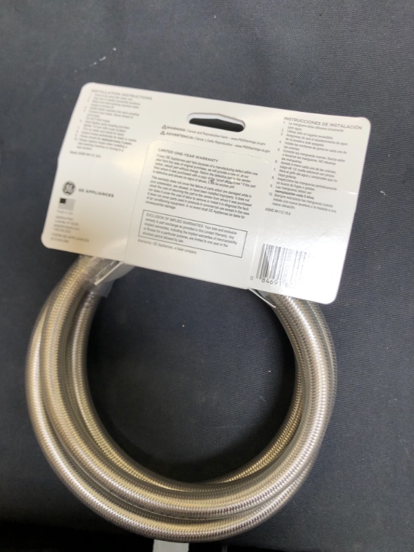 Photo 3 of 4 ft. Universal Stainless Steel Washer Hoses with 90 degree Elbow (2-Pack)
