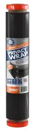 Photo 1 of 20 in. x 1000 ft. Pro Heavy Duty Black Privacy Stretch Wrap
