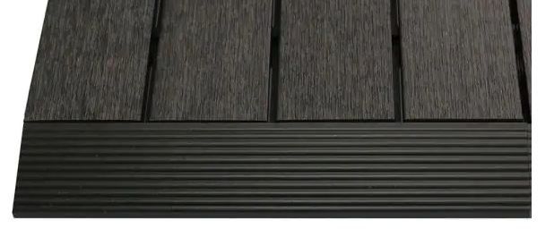 Photo 1 of 1/6 ft. x 1 ft. Quick Deck Composite Deck Tile Straight Fascia in Hawaiian Charcoal (4-Pieces/Box)

