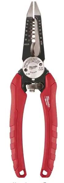 Photo 1 of 7.75 in. Combination Electricians 6-in-1 Wire Strippers Pliers
